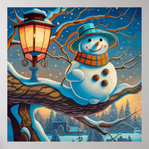 Poster O boneco de neve ao lado do natal