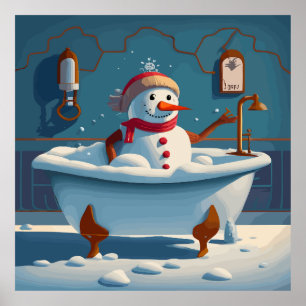 Poster O boneco de neve na Jacuzzi