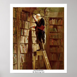 Póster O Bookworm, De Spitzweg, Carl