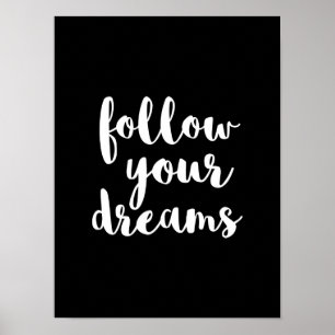 Póster O branco segue sua arte das citações dos sonhos
