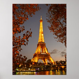 Poster O brilho da noite na Torre Eiffel - Paris