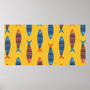 Poster O brilho dobra um padrão perfeito. Mão de mar