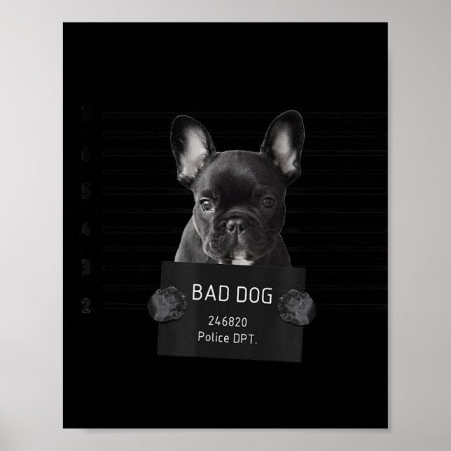 Poster O Buldogue Francês Cachorro Mau Jail Frenchie Cach (Frente)