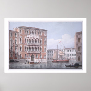 Poster O Ca Foscari, Veneza, gravada por Brizeghel (li