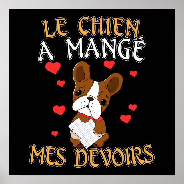 Poster O Cachorro Comeu Minha Lição de Casa - Citação de  (Frente)