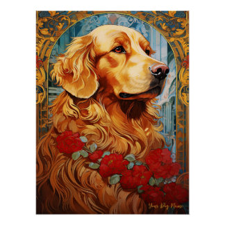 Póster O Cachorro de Retriever do Ouro 002 - Natalia Much
