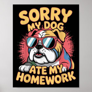 Poster O Cachorro Engraçado Ate A Minha Função De Casa Ci