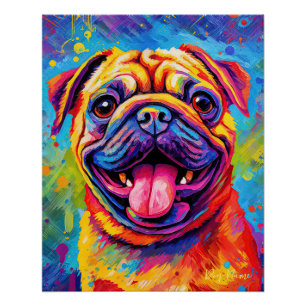 Póster O Cachorro Pug 002 - Zetton Ziana