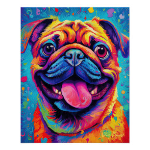 Póster O Cachorro Pug 003 - Zetton Ziana