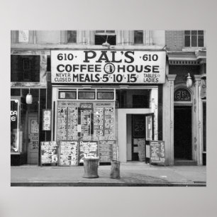Póster O café Casa do amigo, 1939. Foto do vintage