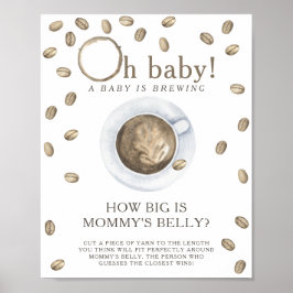 Poster O café está passando. Quão grande está a barriga d