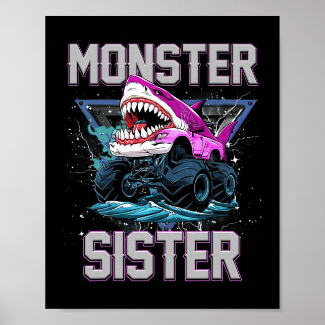 Poster O Caminhão Monstro Da Irmã Do Monstro Do Tubarão É (Frente)