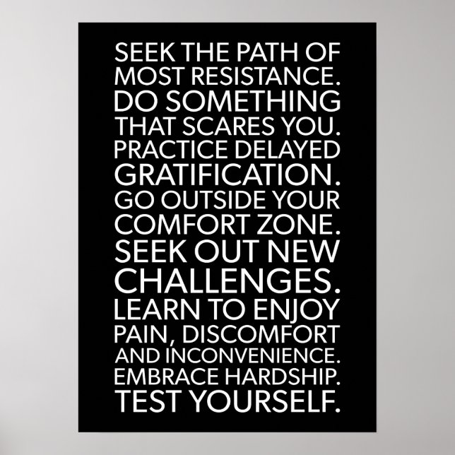 Poster O Caminho Da Maior Resistência - Motivacional (Frente)