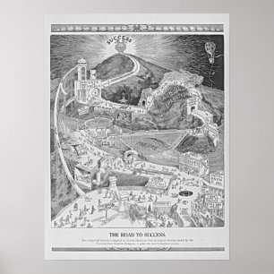 Poster O Caminho Para O Sucesso Vintage 1913 Mal Motivaci