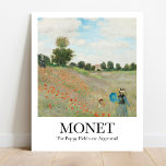 Poster O Campo Poppy perto do Argenteuil por Claude Monet<br><div class="desc">Este poster apresenta uma reprodução de alta qualidade da pintura paisagística de Claude Monet, de 1873, intitulada The Poppy Field, perto da Argentina. A pintura mostra uma vista de um campo de papoilas vermelhas perto da cidade de Argenteuil, onde Monet morava com sua família. A pintura também retrata sua esposa...</div>
