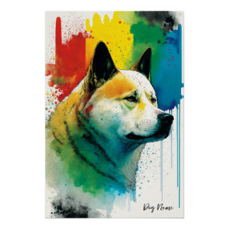 Póster O Cão Akita - Composição 001