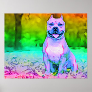 Póster O cão americano de Terrier de pitbull