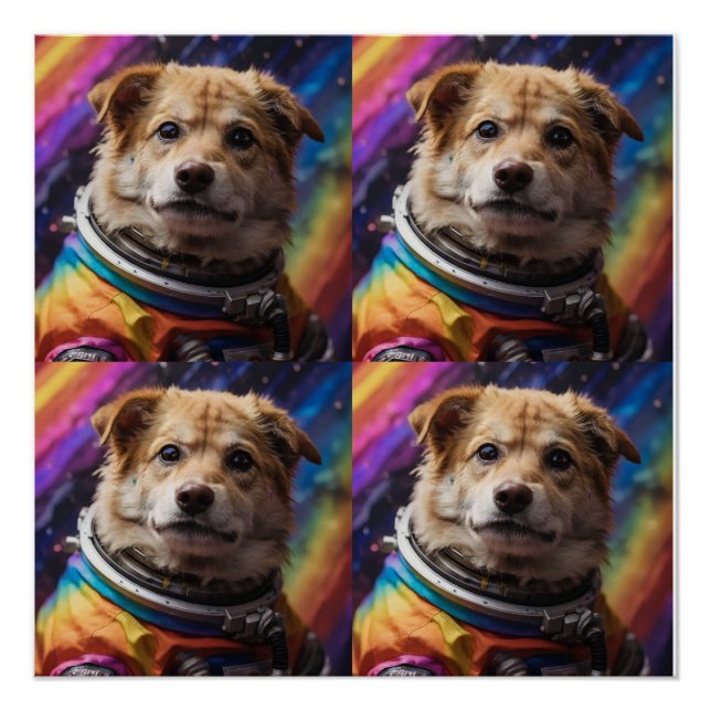 Póster o cão astronauta (Frente)