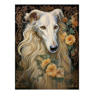 Póster O Cão Borzoi 001 - Natalia Mucha