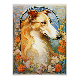 Póster O Cão Borzoi 002 - Natalia Mucha