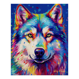 Póster O Cão Husky Siberiano 005 - Zetton Ziana