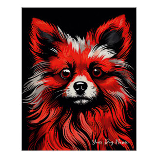 Póster O Cão Pomerano, Vermelho e Negro 001 - Ulises Dal