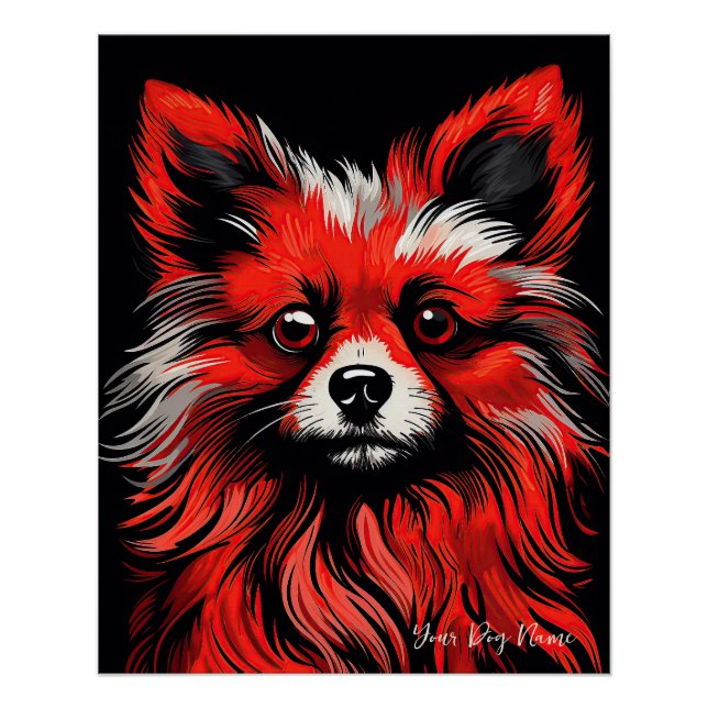 Póster O Cão Pomerano, Vermelho e Negro 001 - Ulises Dal (Frente)