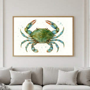 Poster O Caranguejo Azul Majestoso Ocean Spirit Trabalh