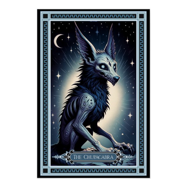 Póster O Cartão Chupacabra Tarot (Frente)