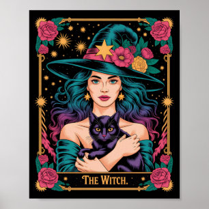 Poster O Cartão da Bruxa Halloween Vibes Góticas de Bruxa