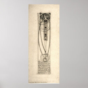 Poster O cartão de ano novo de Charles Rennie Mackintosh