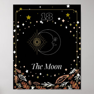 Poster O cartão de tarô da Lua, celestial