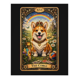 Póster O Cartão de Tarot do Corgi
