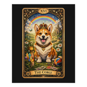 Póster O Cartão de Tarot do Corgi