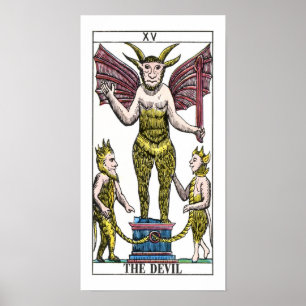 Póster O cartão de Tarot do diabo