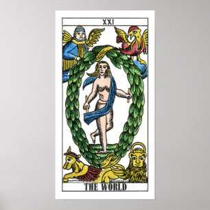 Póster O cartão de Tarot do mundo