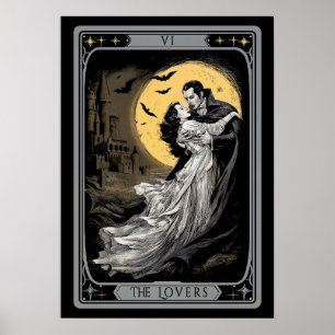 Poster O Cartão de Tarot dos Amantes – Drácula Vampiro Gó