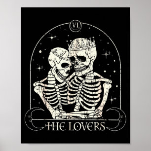 Poster O cartão de tarot dos amantes esqueleto dia dos na