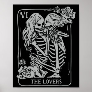 Poster O Cartão de Tarot dos Amantes Oculto Góthico Beija