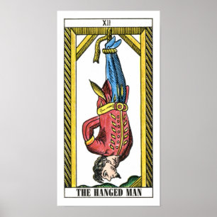 Poster O cartão de Tarot pendurado do homem