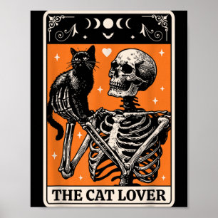 Poster O Cartão Tarot do Amante de Gatos - Gato Preto e E