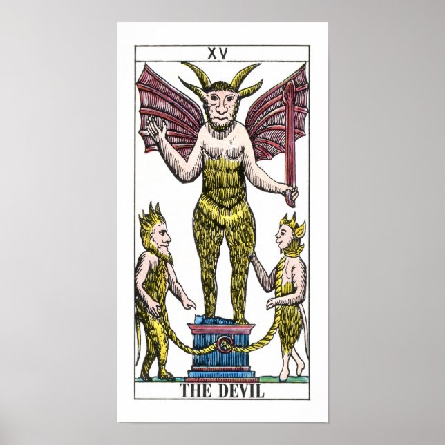 Póster O Cartão Tarot do Diabo (Frente)