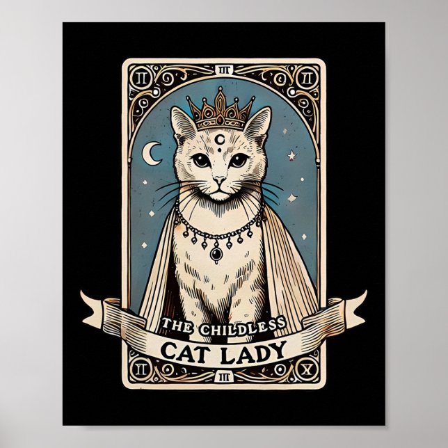Poster O Cartão Tarot Para Mulheres De Gato Sem Fios (Frente)