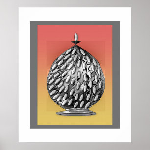 Poster O Cartaz de Arte do Jarro Cinza de Gengibre