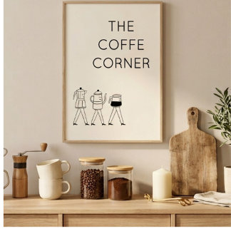 Poster O Cartaz do Canto do Café | Parede Minimalista de 