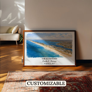 Poster O Cartaz dos Hamptons Nova York, Aquarela, Persona