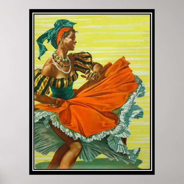 Póster O cartaz vintage impresso do Caribe (Frente)