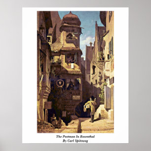 Póster O carteiro em Rosenthal por Carl Spitzweg