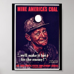 Poster O carvão de América da mina