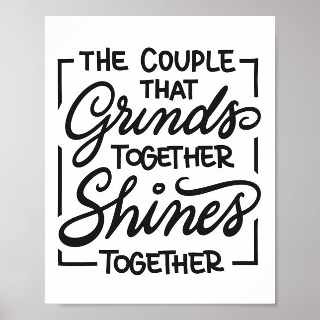 Poster O casal que se esforça junto brilha junto (Frente)